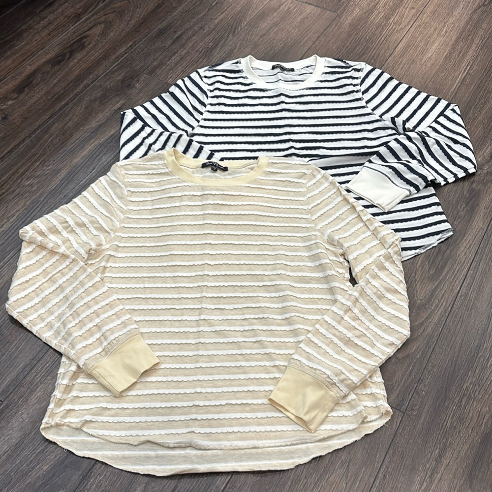 Velvet Heart Scalloped Striped Long Sleeve Bundle